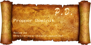 Propper Dominik névjegykártya